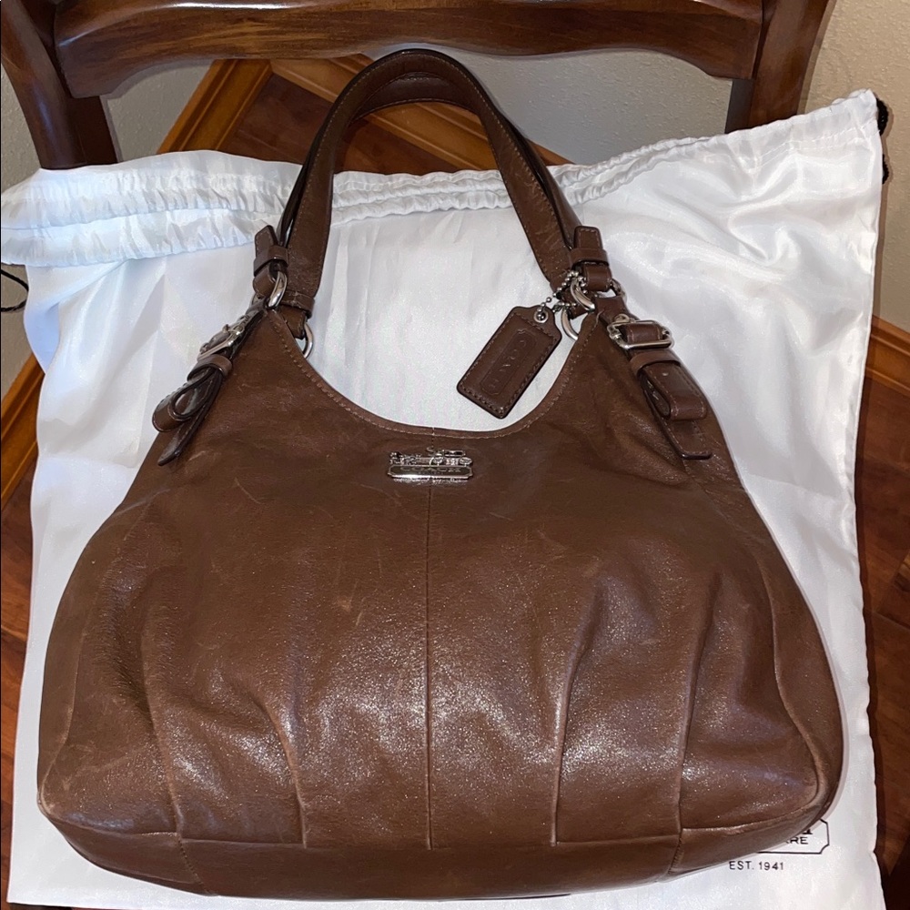 Coach Y2K Madison Maggie 16503 Chocolate Leather Shoulder Bag - Picture 7 of 16